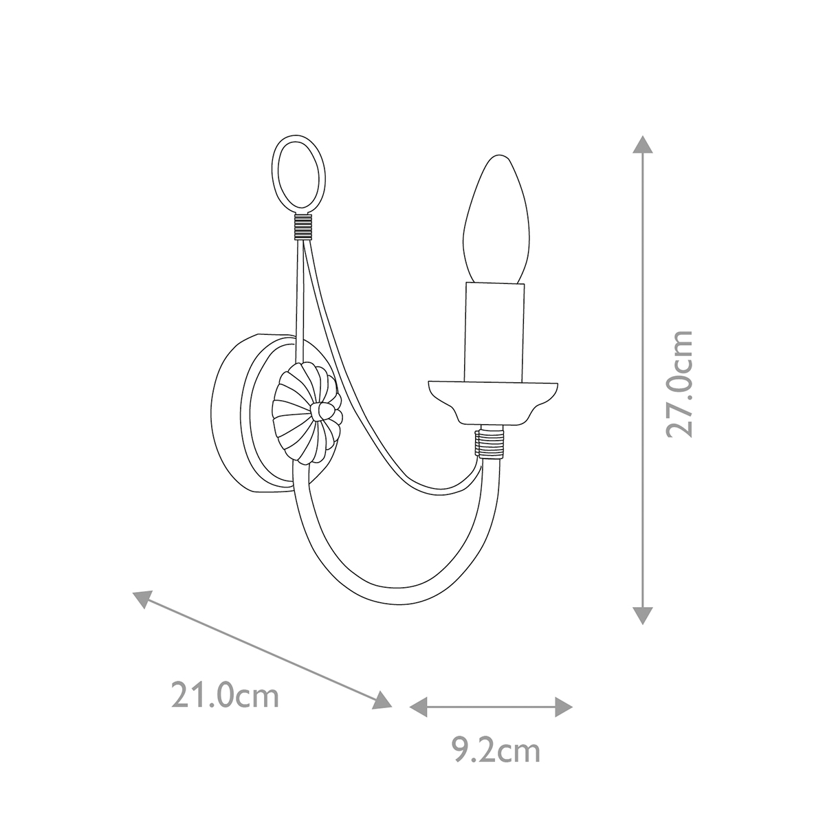 Бра черного цвета с лампой в форме свечи Elstead Lighting в Челябинске