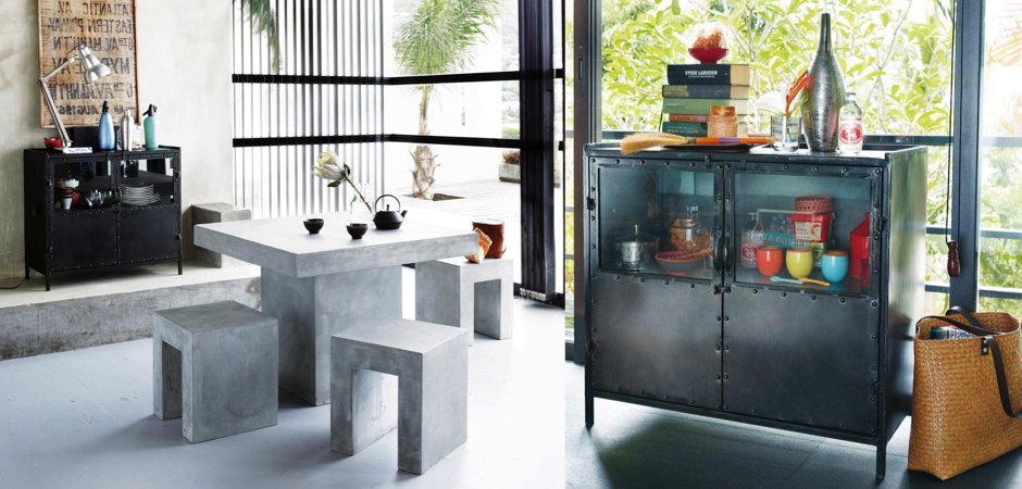 Буфет металлический в стиле Лофт Industrial Vitre Small Buffet Буфет металлический в стиле Лофт Industrial Vitre Small Buffet - Loft-Concept в Челябинске