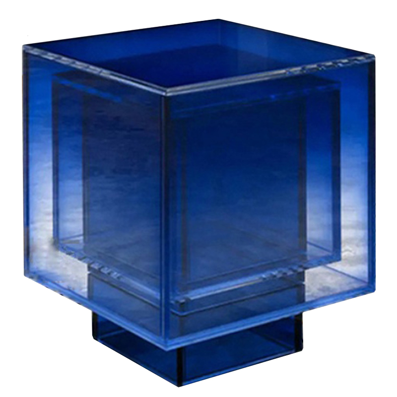 Дизайнерский журнальный стол Glass Square Синий studio BUZAO Синий Дизайнерский журнальный стол Glass Square Синий studio BUZAO Синий в Челябинске | Loft Concept