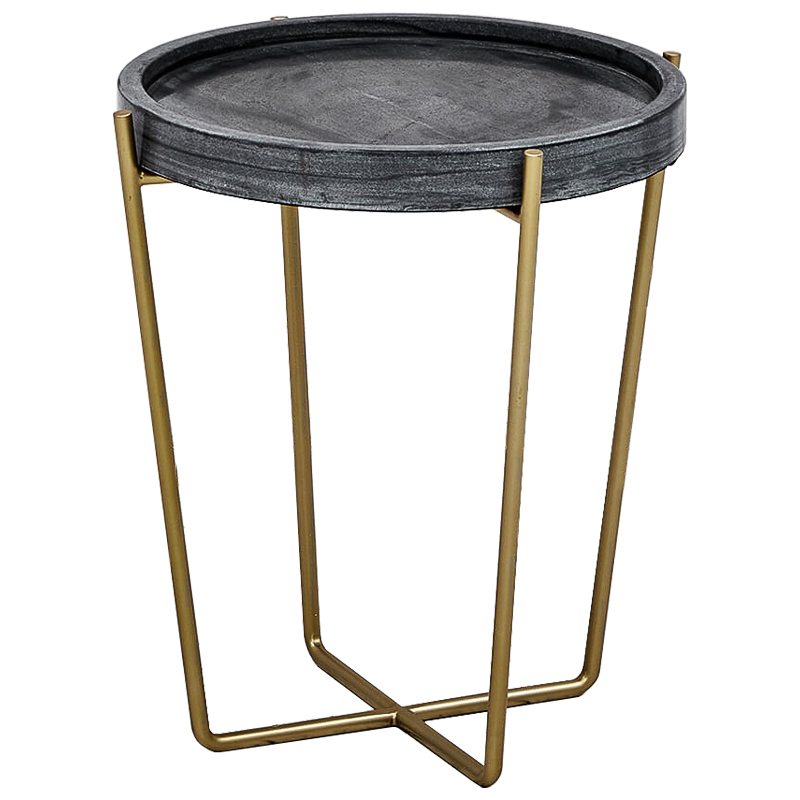 Приставной стол Orlate side table Латунь Черный Приставной стол Orlate side table Латунь Черный в Челябинске | Loft Concept