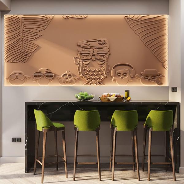 Барельеф OWLS  в Челябинске | Loft Concept 