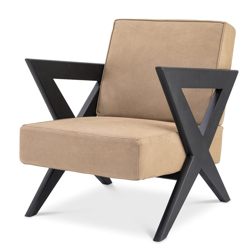Кресло Eichholtz Chair Felippe Черный Бежевый Кресло Eichholtz Chair Felippe Черный Бежевый в Челябинске | Loft Concept