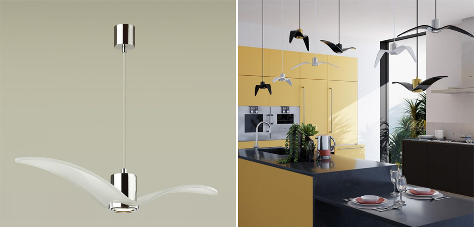 Подвесной светильник Seagull Scope Chrome белый Подвесной светильник Seagull Scope Chrome белый - Loft-Concept в Челябинске