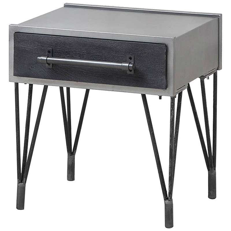 Тумба Ralph Metal Nightstand Серый Черный Тумба Ralph Metal Nightstand Серый Черный в Челябинске | Loft Concept
