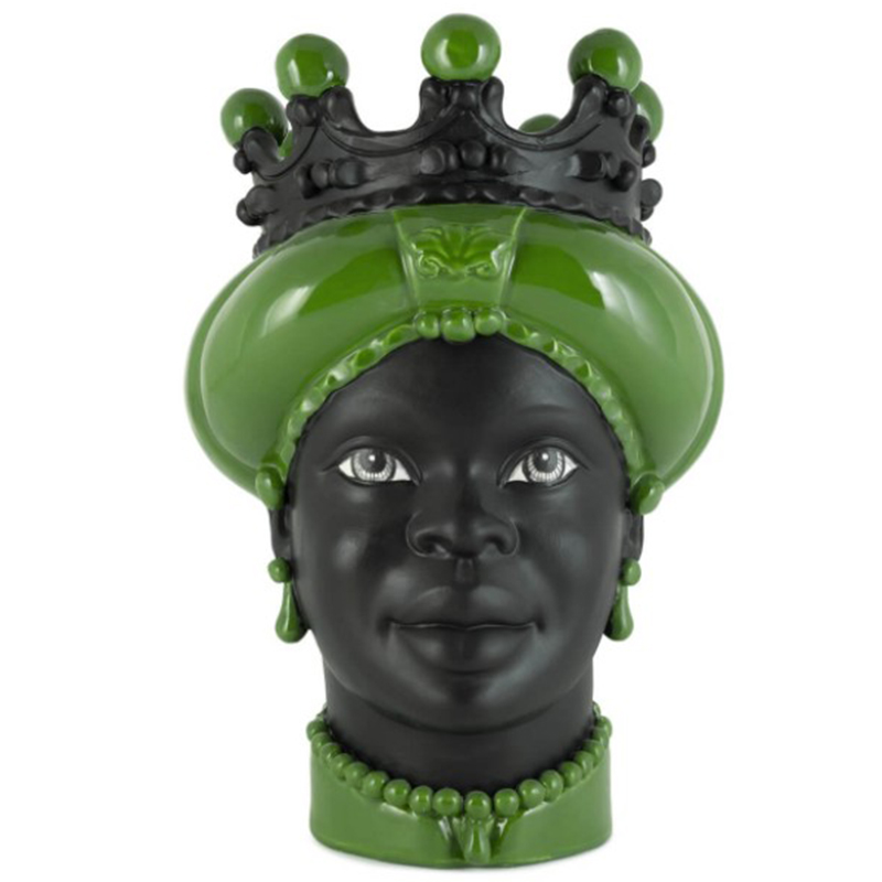 Ваза VASE MORO LADY CROWN DARK light green Черный Зеленый Ваза VASE MORO LADY CROWN DARK light green Черный Зеленый в Челябинске | Loft Concept