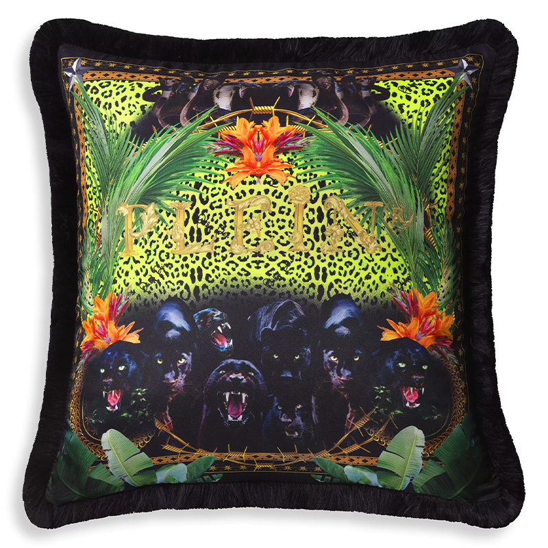 Подушка Philipp Plein Cushion Silk Jungle 50 x 50 Черный Мульти Подушка Philipp Plein Cushion Silk Jungle 50 x 50 Черный Мульти в Челябинске | Loft Concept