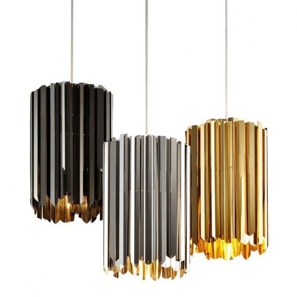 Люстра Tom Kirk Facet Pendant Глянцевое золото Черный Белый в Челябинске | Loft Concept 