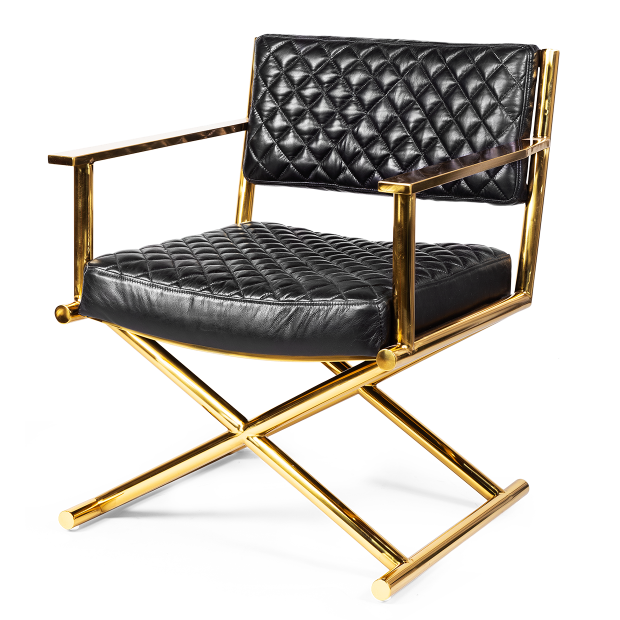 Кресло кожаное Director gold and black Черный Золотой Кресло кожаное Director gold and black Черный Золотой в Челябинске | Loft Concept