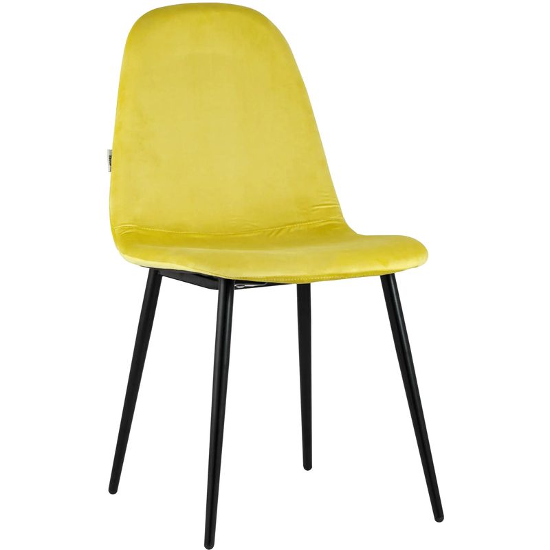Стул Archie Chair Черные ножки Желтый Велюр Желтый Черный в Челябинске | Loft Concept 