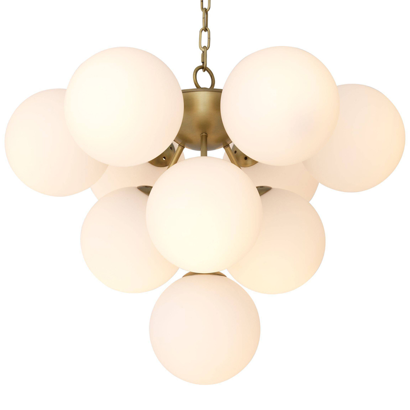 Люстра Eichholtz Chandelier Icaro Латунь Античная полированная Белый Люстра Eichholtz Chandelier Icaro Латунь Античная полированная Белый в Челябинске | Loft Concept