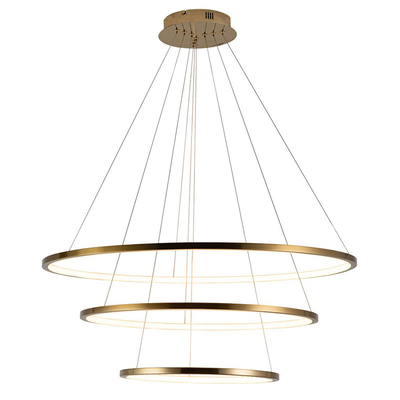 Люстра Ring Horizontal Trio gold Золотой Люстра Ring Horizontal Trio gold Золотой в Челябинске | Loft Concept