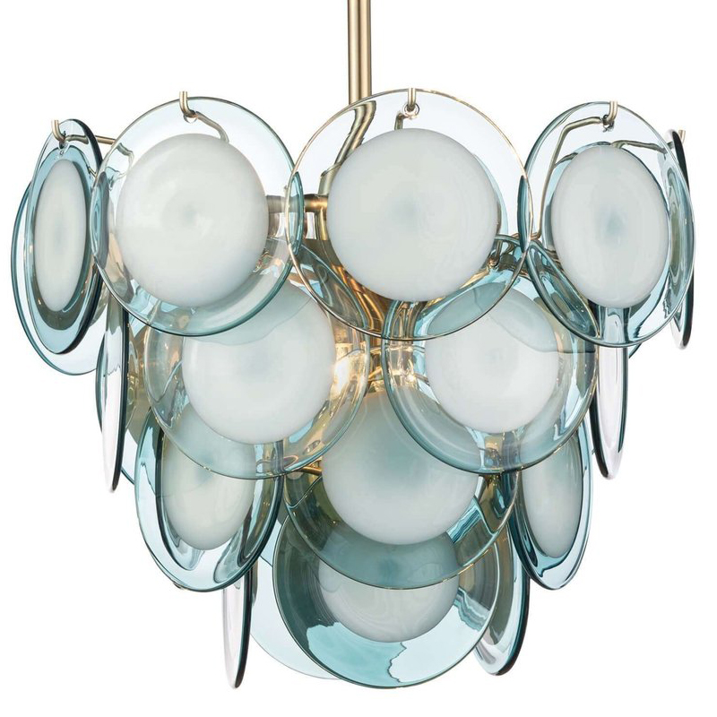 Люстра Ife Aqua Glass Chandelier Золотой Светло-голубой Люстра Ife Aqua Glass Chandelier Золотой Светло-голубой в Челябинске | Loft Concept