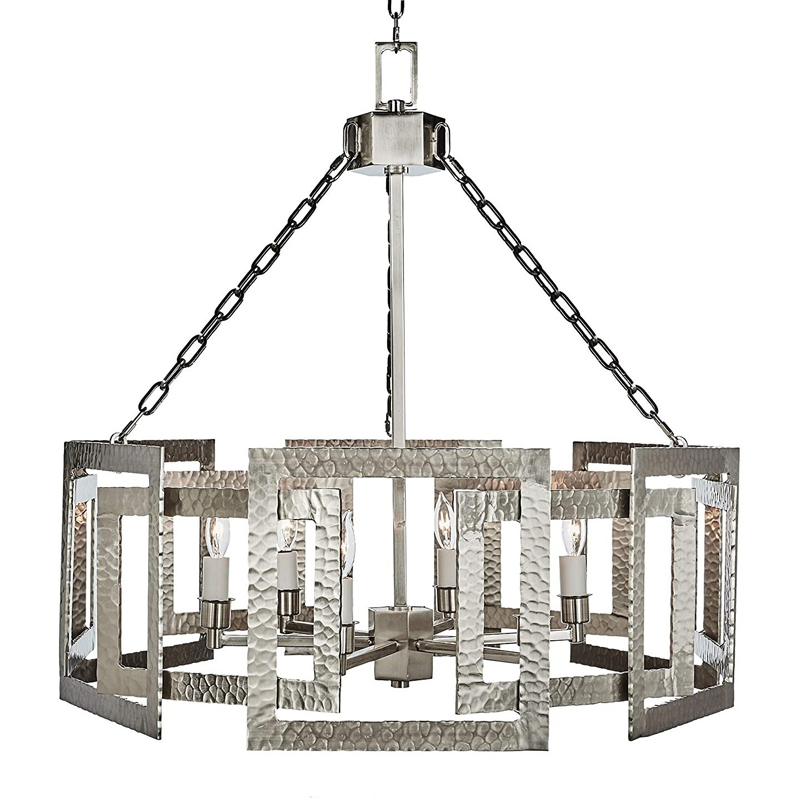 Люстра Textured Cage Pendant Lamp Silver Chandelier Серебряный Люстра Textured Cage Pendant Lamp Silver Chandelier Серебряный в Челябинске | Loft Concept