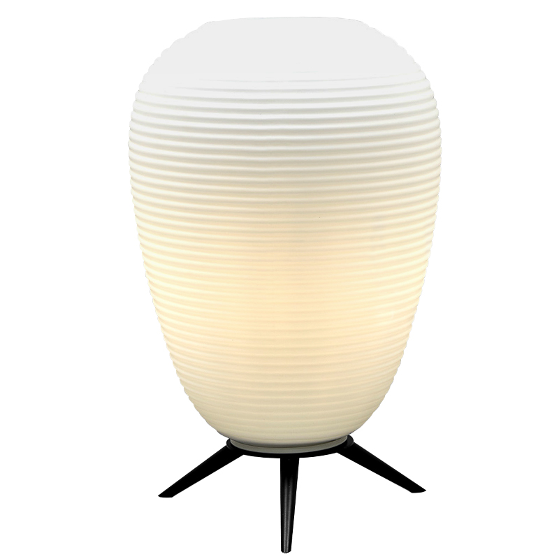 Настольная лампа в японском стиле Muir Glass Paper Lamp Белый Черный Настольная лампа в японском стиле Muir Glass Paper Lamp Белый Черный в Челябинске | Loft Concept