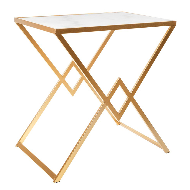 Приставной стол Marble Countertop Table белый мрамор Золотой Белый Приставной стол Marble Countertop Table белый мрамор Золотой Белый в Челябинске | Loft Concept