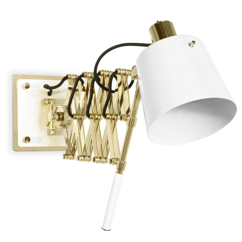 Бра PASTORIUS WALL LAMP White Белый Глянцевое золото Бра PASTORIUS WALL LAMP White Белый Глянцевое золото в Челябинске | Loft Concept
