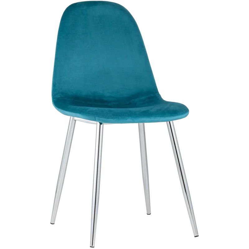 Стул Archie Chair Темно-Бирюзовый Велюр Хромированные ножки Бирюзовый Серебряный Стул Archie Chair Темно-Бирюзовый Велюр Хромированные ножки Бирюзовый Серебряный в Челябинске | Loft Concept