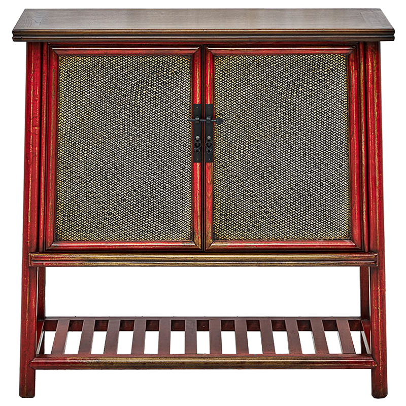 Комод в винтажном стиле дерево и ротанг Johan chest of drawers Бежевый Красный Комод в винтажном стиле дерево и ротанг Johan chest of drawers Бежевый Красный в Челябинске | Loft Concept