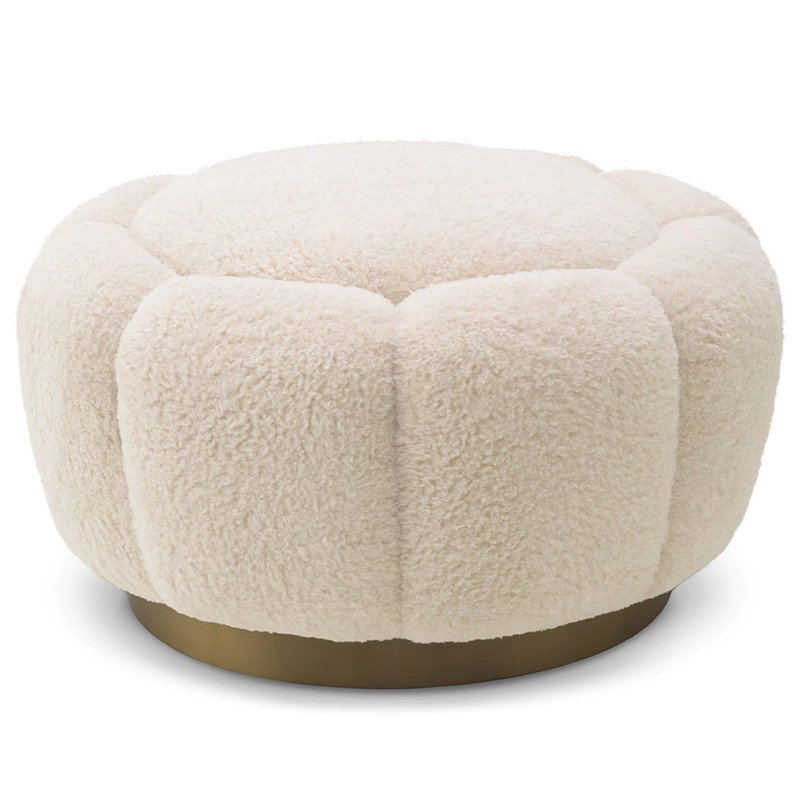 Пуф Eichholtz Ottoman Inger Молочный Латунь Пуф Eichholtz Ottoman Inger Молочный Латунь в Челябинске | Loft Concept