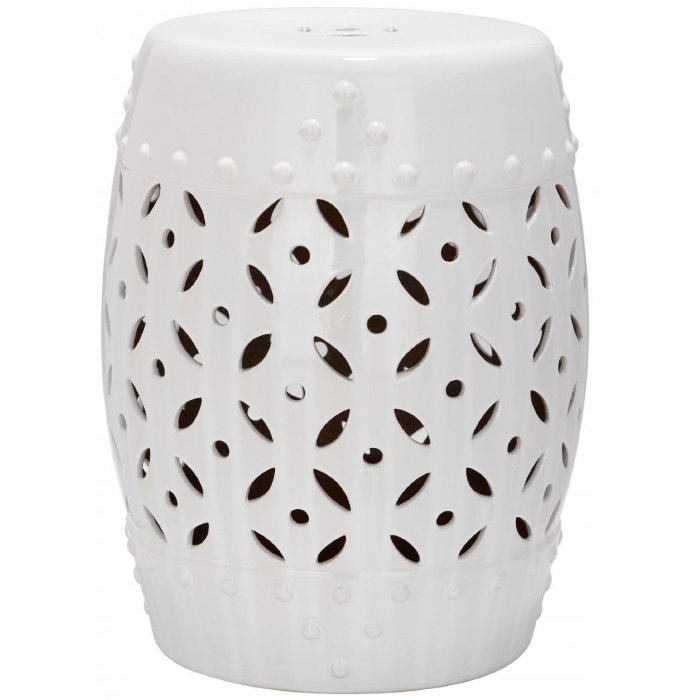 Керамический табурет Coin Lattice Garden Stool - White Белый в Челябинске | Loft Concept 