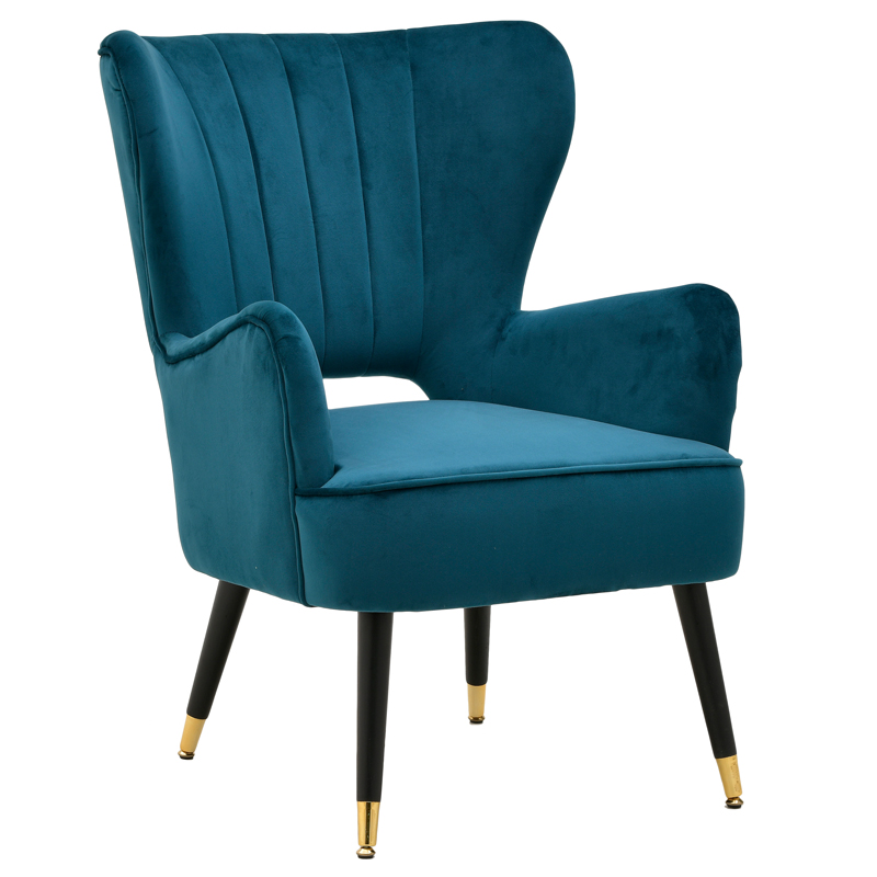 Кресло Drummond Armchairs Blue Морская синь Черный Кресло Drummond Armchairs Blue Морская синь Черный в Челябинске | Loft Concept