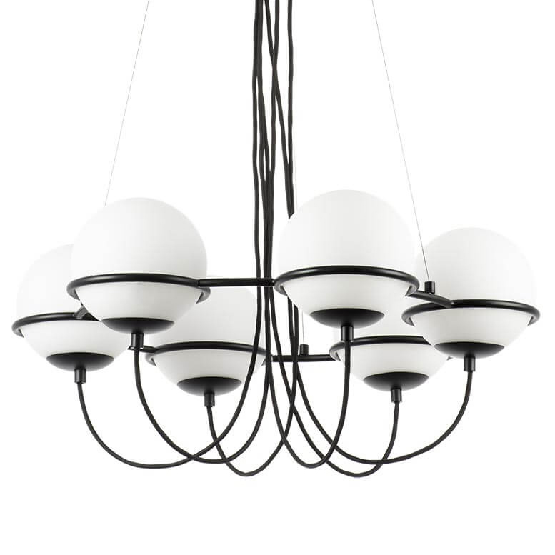 Люстра Melissa Chandelier Black 6 Белый Черный Люстра Melissa Chandelier Black 6 Белый Черный в Челябинске | Loft Concept