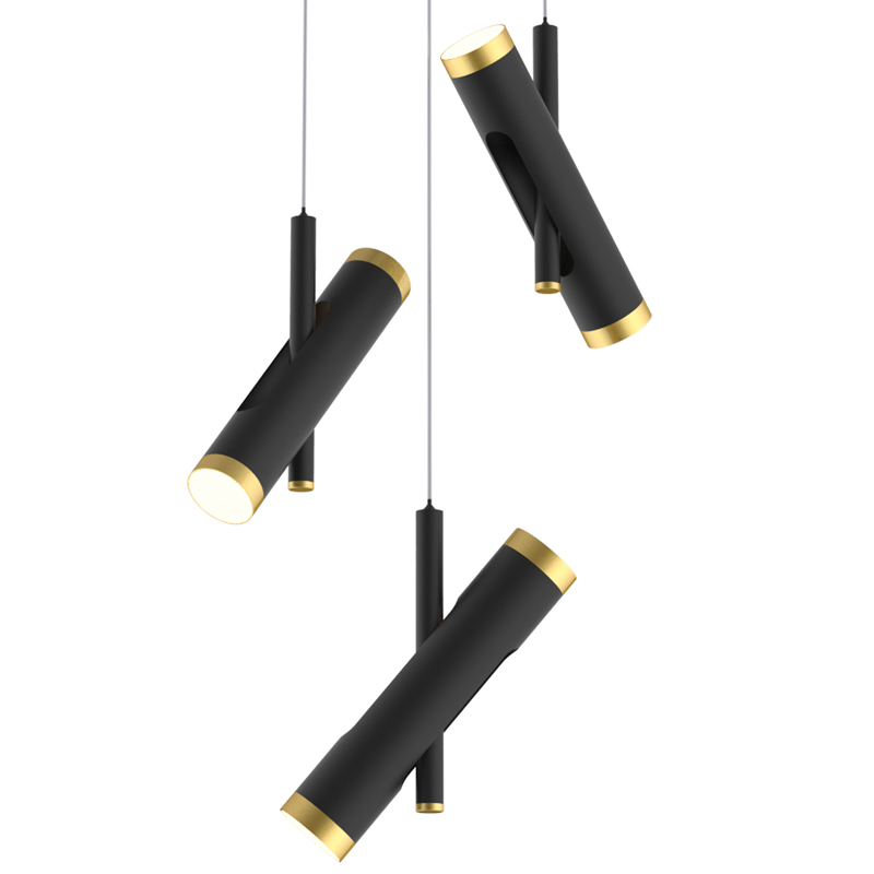 Люстра Rainer Chandelier Trio black Черный Золотой Люстра Rainer Chandelier Trio black Черный Золотой в Челябинске | Loft Concept