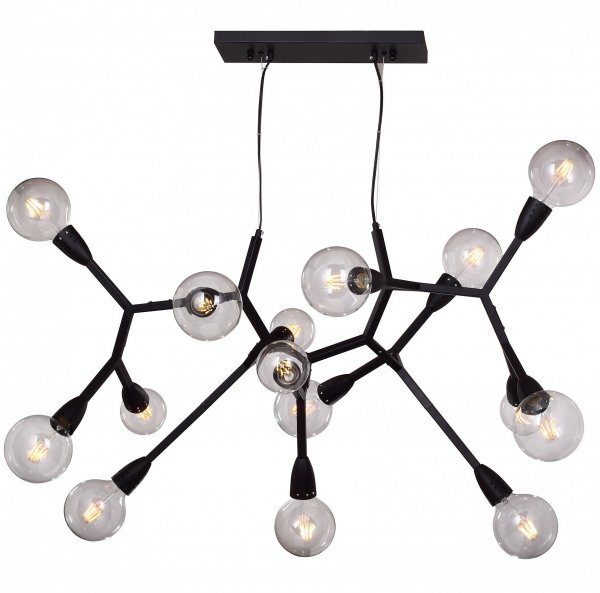 Люстра Polygon Chandelier 15 Black Черный Люстра Polygon Chandelier 15 Black Черный в Челябинске | Loft Concept