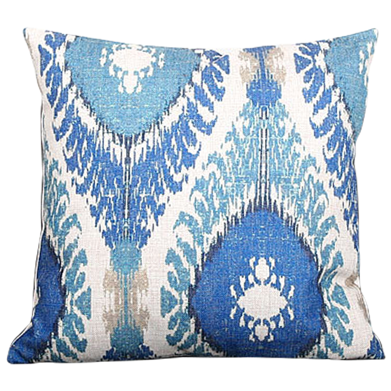 Декоративная подушка Paisley Pattern 8 Голубой Синий Белый в Челябинске | Loft Concept 