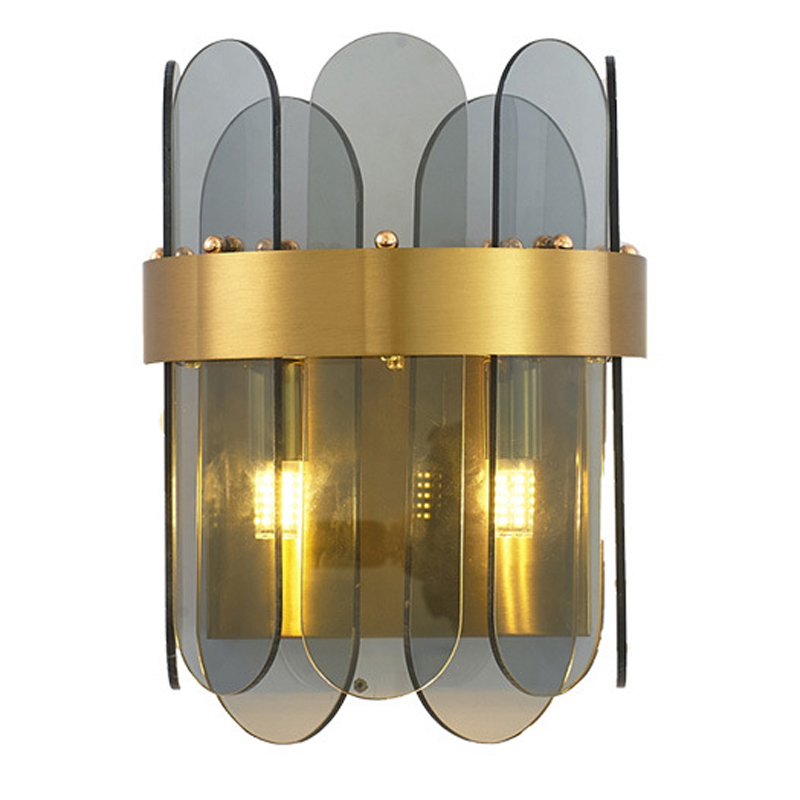 Бра Blount Smokey Wall Lamp Светло-серый Латунь Бра Blount Smokey Wall Lamp Светло-серый Латунь в Челябинске | Loft Concept