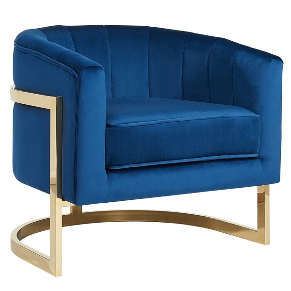 Кресло Accent Velvet chair Золотой Синий Кресло Accent Velvet chair Золотой Синий в Челябинске | Loft Concept