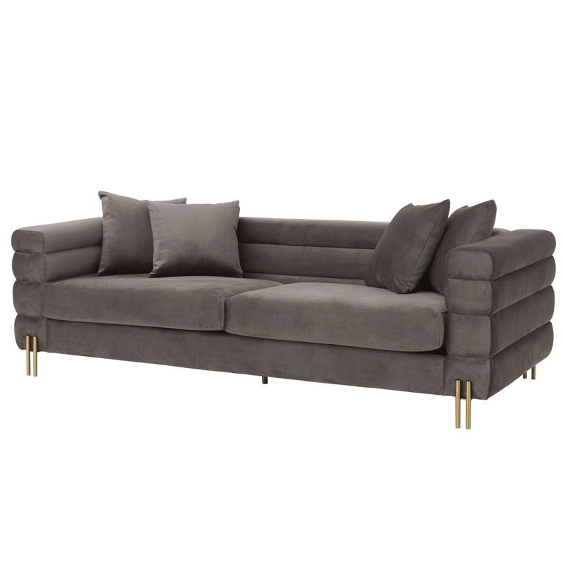 Диван Eichholtz Sofa York grey Серый Латунь Диван Eichholtz Sofa York grey Серый Латунь в Челябинске | Loft Concept