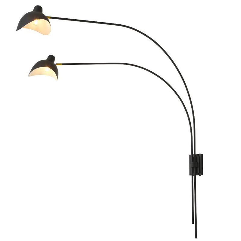 Бра Eichholtz Wall Lamp Mitch Black Черный Латунь Античная полированная Бра Eichholtz Wall Lamp Mitch Black Черный Латунь Античная полированная в Челябинске | Loft Concept