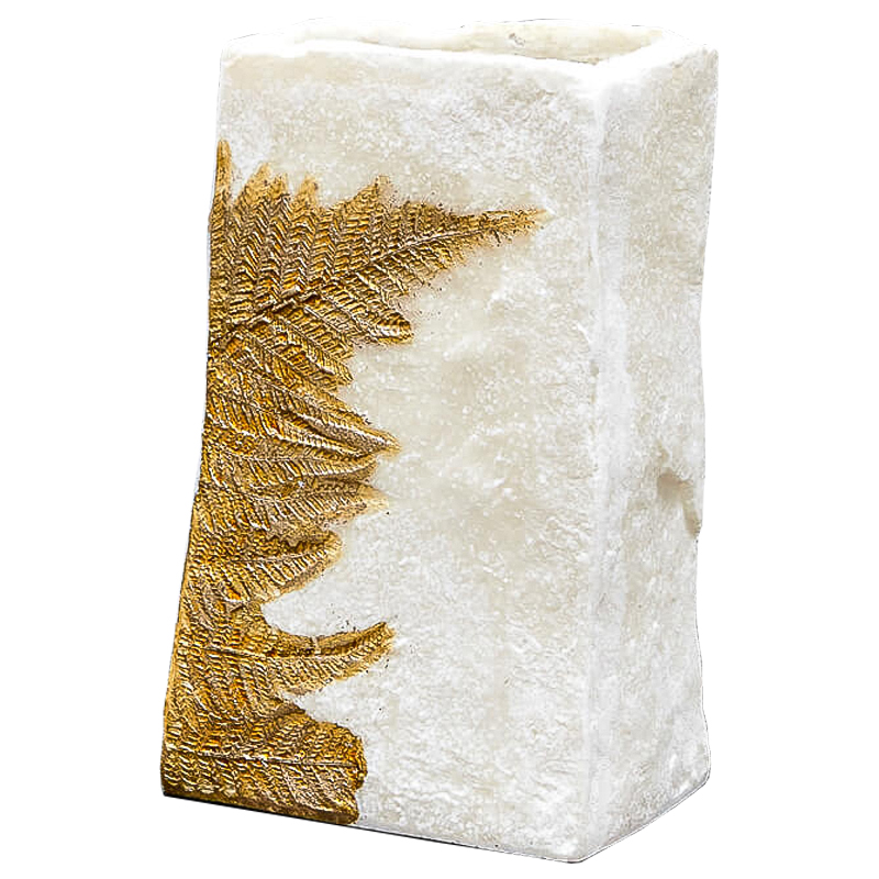 Ваза Ancient Fossil Vase 23 см Белый Золотой Ваза Ancient Fossil Vase 23 см Белый Золотой в Челябинске | Loft Concept