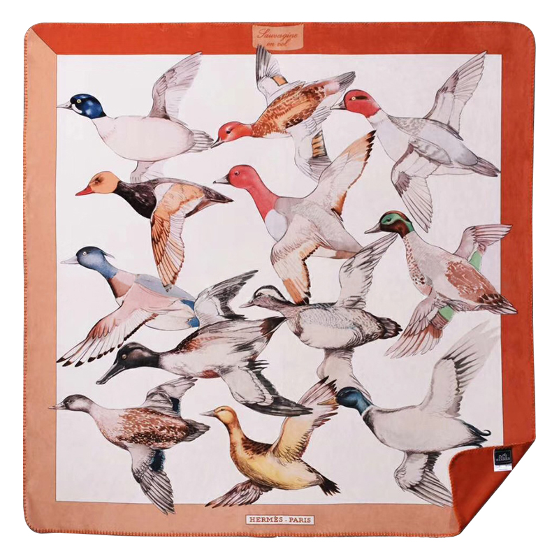 Плед Hermes Wild Ducks Plaid Мульти Оранжевый Бежевый Плед Hermes Wild Ducks Plaid Мульти Оранжевый Бежевый в Челябинске | Loft Concept