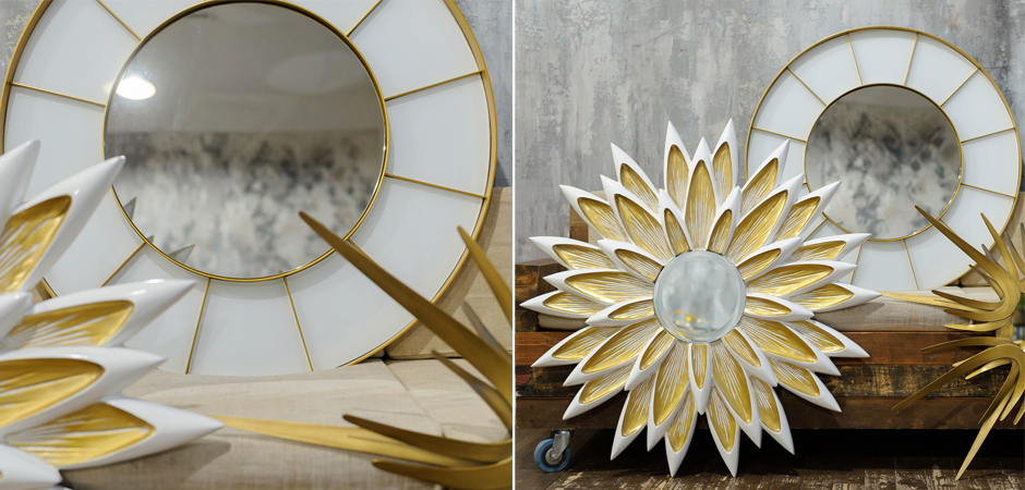 Зеркало Sectors Circle Mirror white Зеркало Sectors Circle Mirror white - Loft-Concept в Челябинске