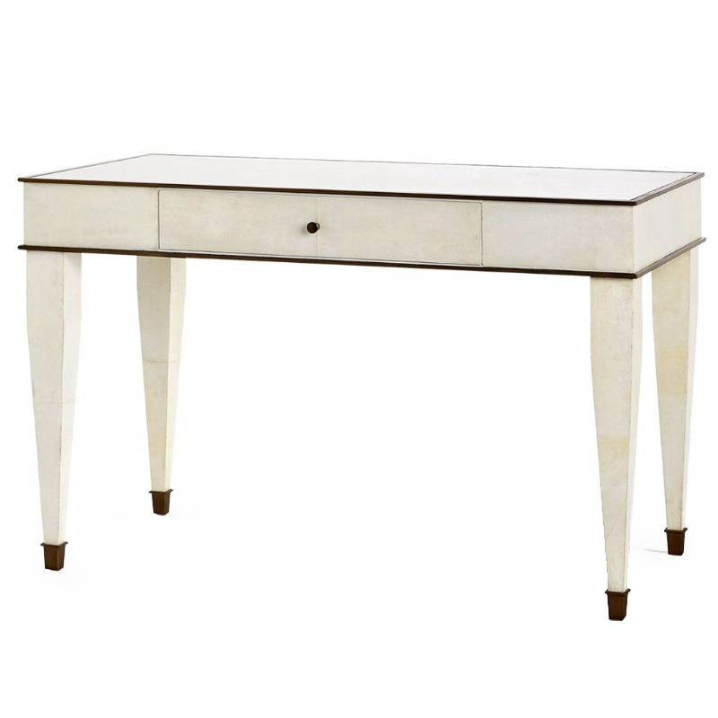 Рабочий стол BCHRISTINE DESK IN WHITE Молочный Темная бронза винтаж Рабочий стол BCHRISTINE DESK IN WHITE Молочный Темная бронза винтаж в Челябинске | Loft Concept
