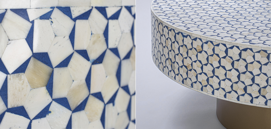 Стол голубой отделка кость BONE INLAY COFFEE TABLE Стол голубой отделка кость BONE INLAY COFFEE TABLE - Loft-Concept в Челябинске
