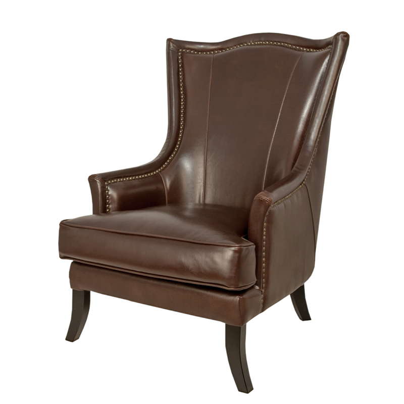 Кресло Gregoir Armchair натуральная кожа Коричневый Кресло Gregoir Armchair натуральная кожа Коричневый в Челябинске | Loft Concept