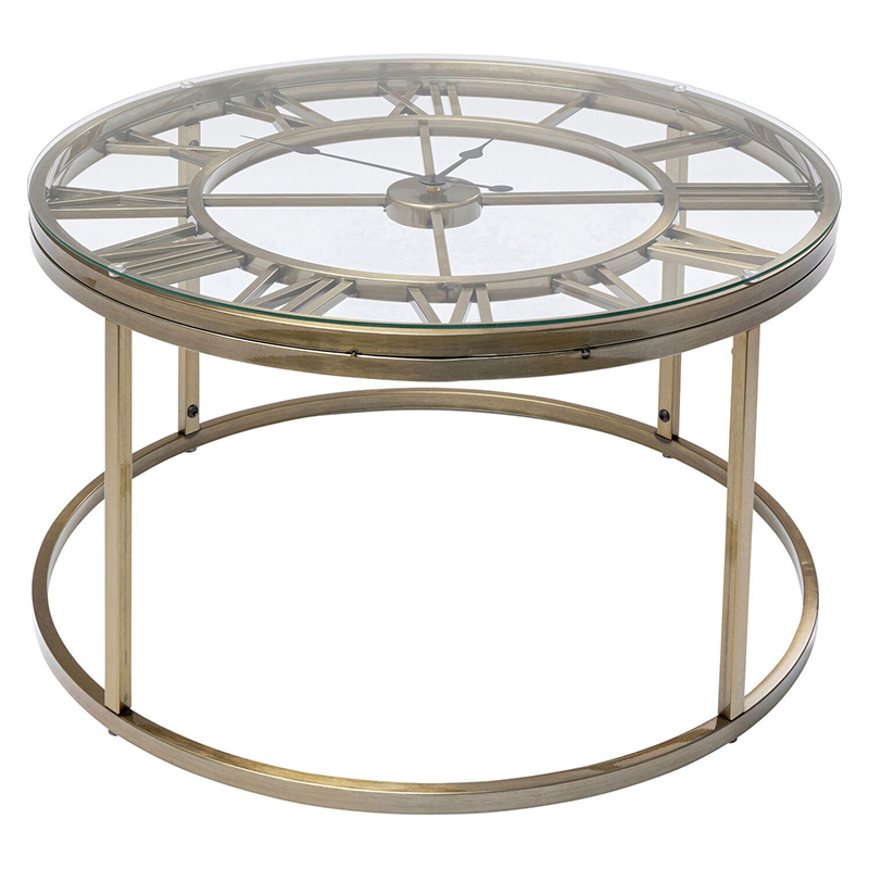 Приставной столик со столешницей Римские часы Roman Clock Латунь Приставной столик со столешницей Римские часы Roman Clock Латунь в Челябинске | Loft Concept