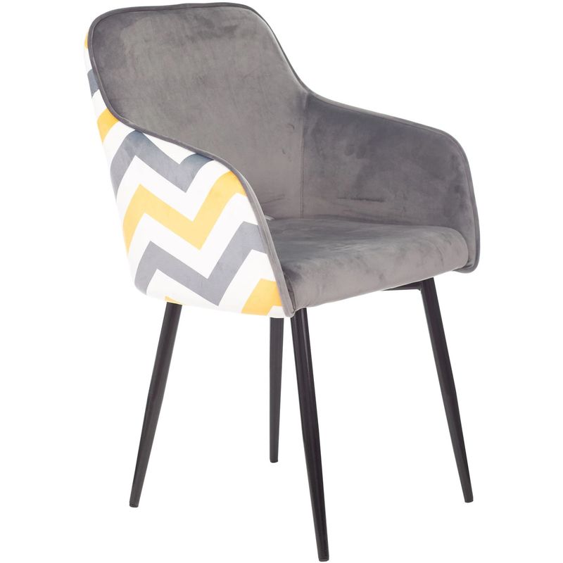 Стул SHARRON Chair Серый и Желтый Зигзаг Серый Белый Черный Стул SHARRON Chair Серый и Желтый Зигзаг Серый Белый Черный в Челябинске | Loft Concept