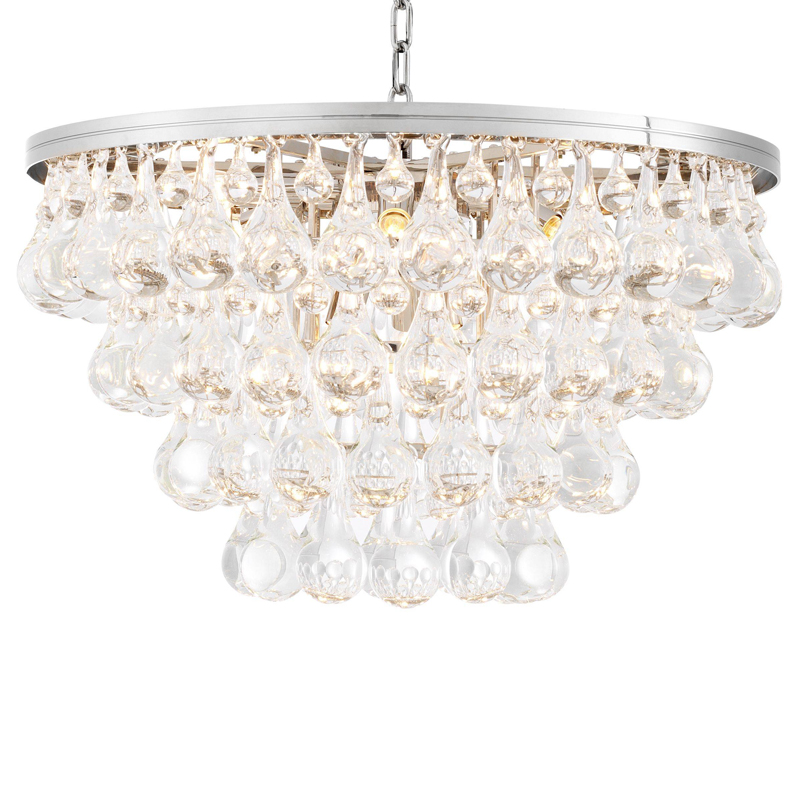 Люстра Eichholtz Chandelier Bolzano Никель Прозрачный Люстра Eichholtz Chandelier Bolzano Никель Прозрачный в Челябинске | Loft Concept