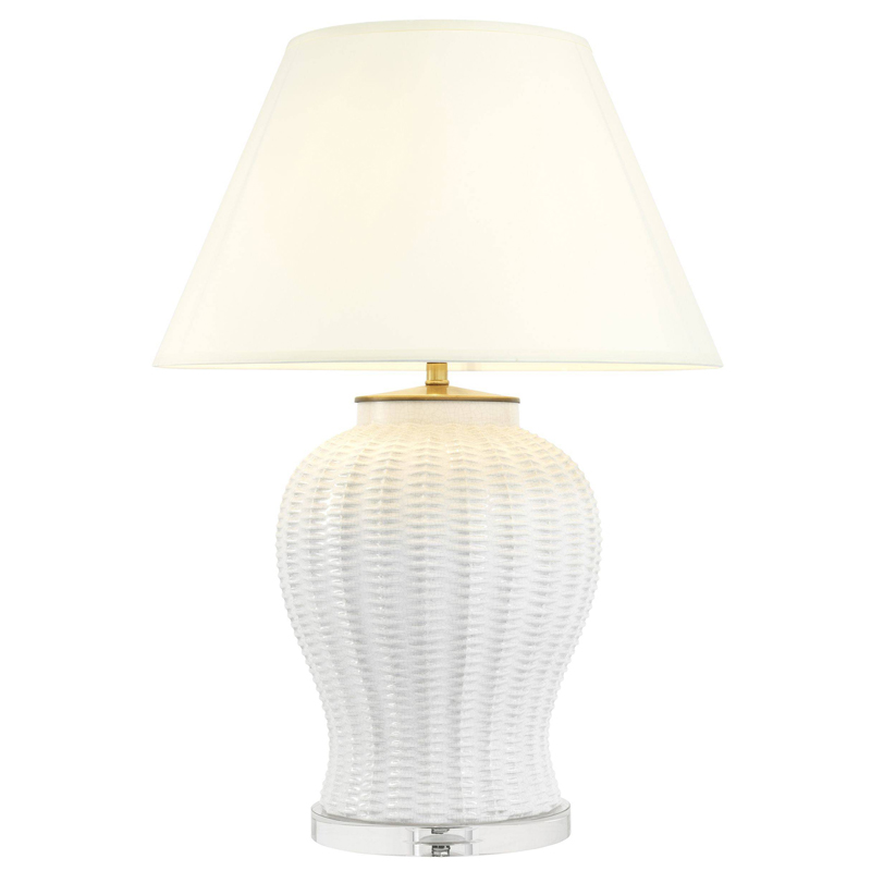Настольная лампа Eichholtz Table Lamp Meyers Белый Прозрачный (Transparent) в Челябинске | Loft Concept 