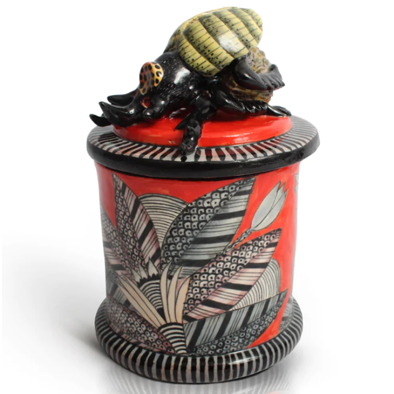 Сосуд с Крышкой красный Dung Beetle Candle Of Hope Красный Серый Сосуд с Крышкой красный Dung Beetle Candle Of Hope Красный Серый в Челябинске | Loft Concept