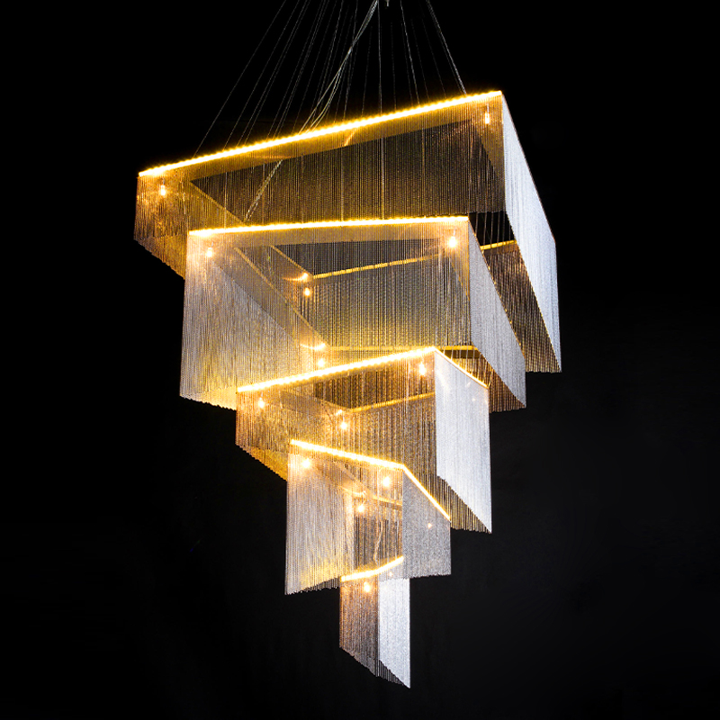 Люстра Золотые цепочки Willowlamp Geometric Storm Gold Золотой Люстра Золотые цепочки Willowlamp Geometric Storm Gold Золотой в Челябинске | Loft Concept
