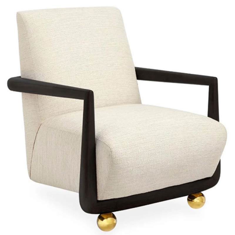 Кресло Jonathan ST. Germain Club Chair ivory ( слоновая кость ) Черный в Челябинске | Loft Concept 