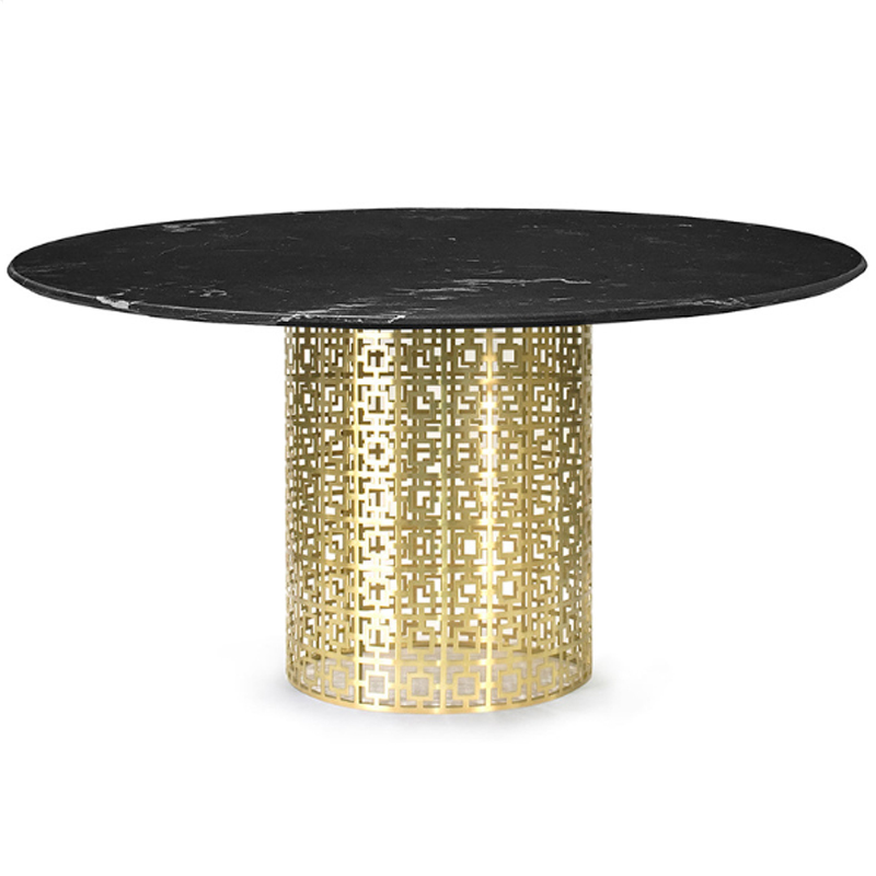 Обеденный стол Jonathan Adler Nixon Dining Table Черная столешница мрамор Золотой Черный Мрамор Nero Обеденный стол Jonathan Adler Nixon Dining Table Черная столешница мрамор Золотой Черный Мрамор Nero в Челябинске | Loft Concept