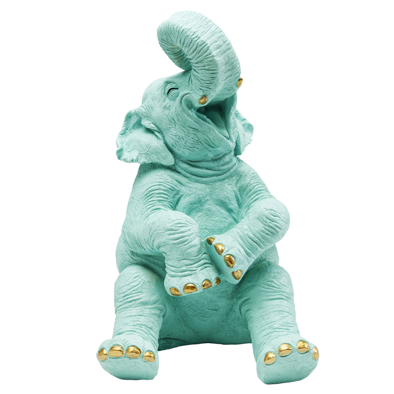 Статуэтка Funny Animals Elephant Голубой Золотой Статуэтка Funny Animals Elephant Голубой Золотой в Челябинске | Loft Concept