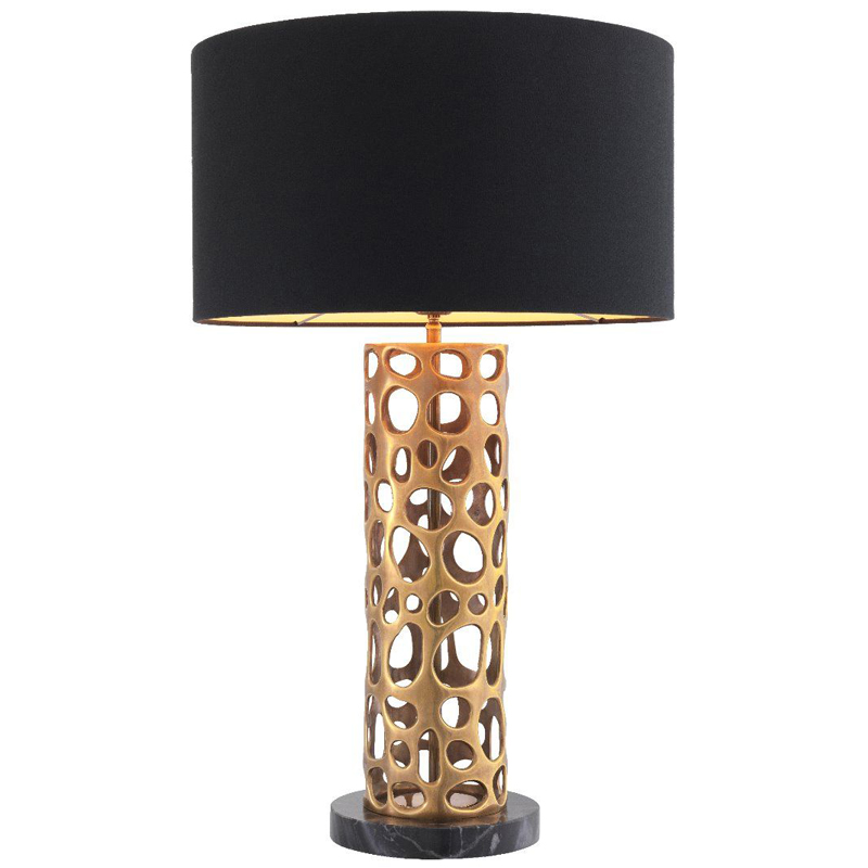 Настольная лампа Eichholtz Table Lamp Dix Brass Черный Винтажная латунь Черный Мрамор Nero Золотой Настольная лампа Eichholtz Table Lamp Dix Brass Черный Винтажная латунь Черный Мрамор Nero Золотой в Челябинске | Loft Concept