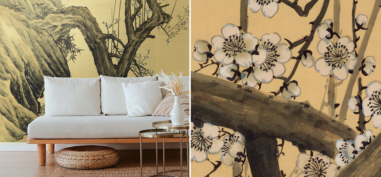 Обои ручная роспись Rock Tree - фото